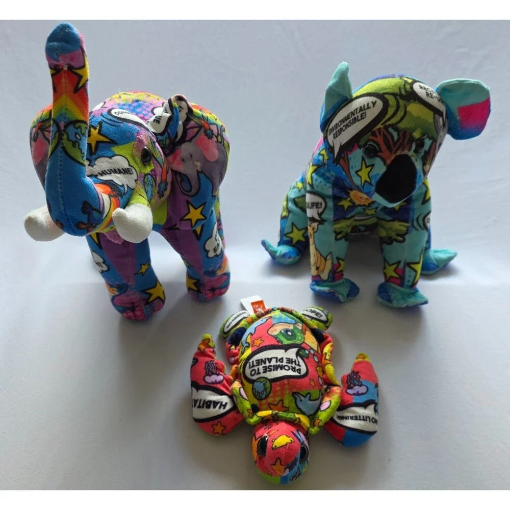 Wild Republic Message From The Planet Plush Lot Elephant Koala Turtle 2022
